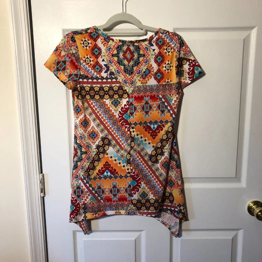 C'est la Vie women colorful short sleeve TS, S - Picture 2 of 7
